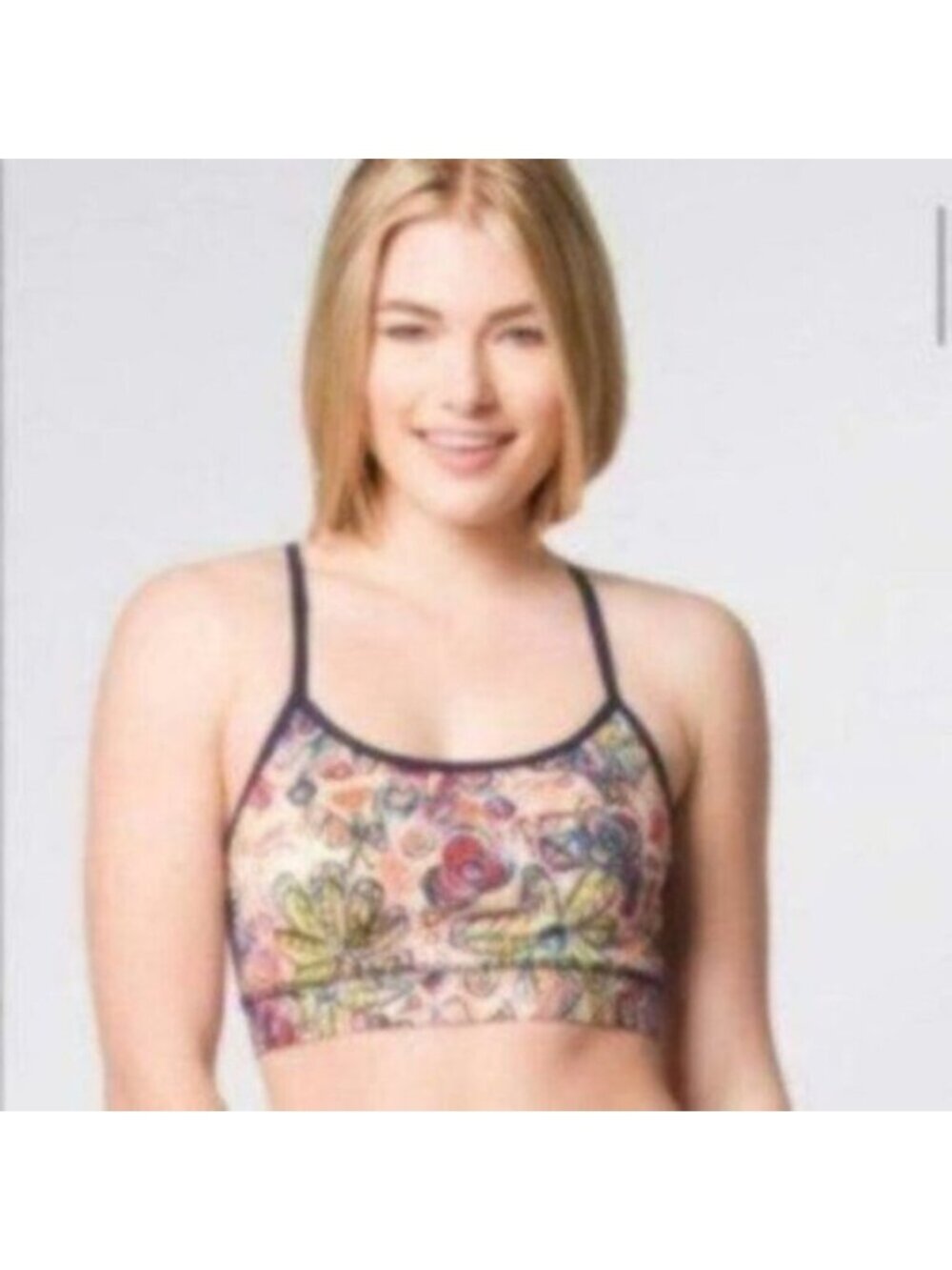 Joriki Women's Multicolor Abstract Floral Print Strappy Yoga Bra Top Size XS - Picture 2 of 7